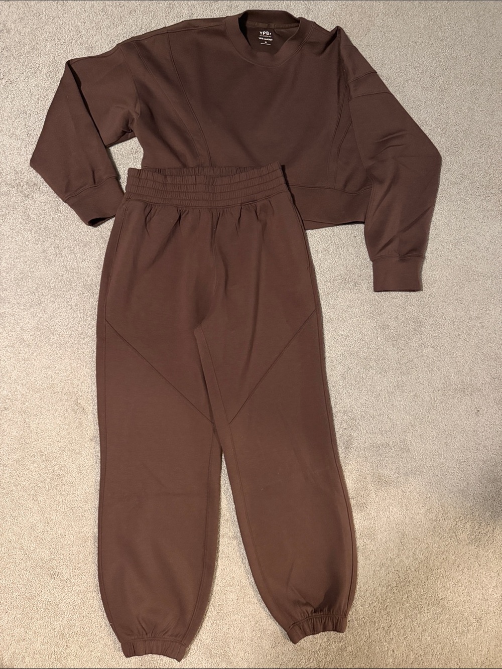 Abercrombie YPB Two-Piece Set - Crewneck Cropped Sweatshirt & Joggers